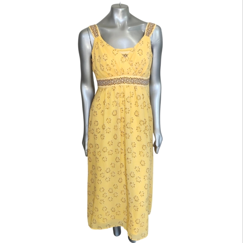 Robbie Bee Sunflower Yellow‎ Boho Festival Hippie Gypsy Maxi Dress Size 12